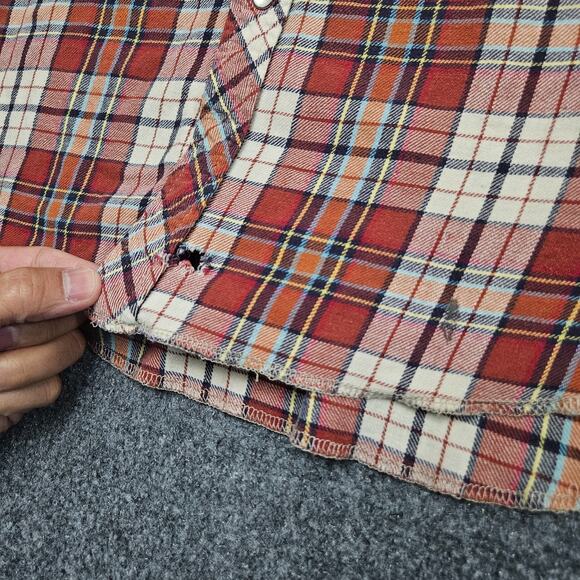 Texas Longhorns Plaid Shirt XXL Snap Button Toss Brand Upcycled Patchwork NCAA - Picture 4 of 8